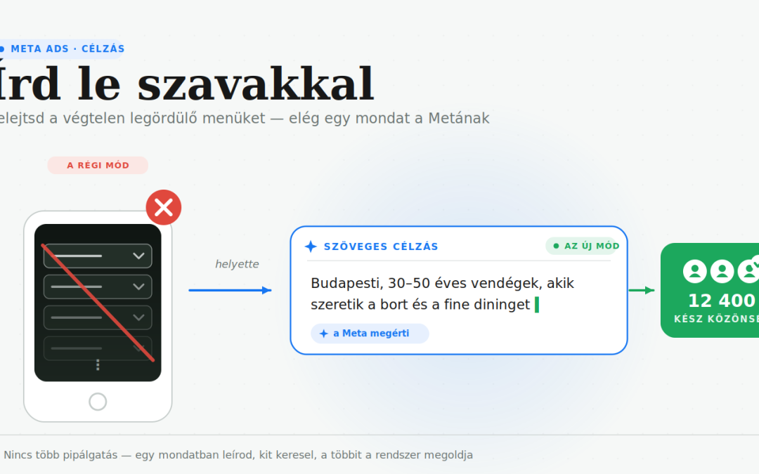 Felejtsd el a végtelen legördülő menüket – mostantól szavakkal írhatod le a vevődet a Metának